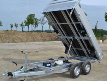 Reboque Basculante Hidráulico 2700 kg – 300×150 cm (Bomba Elétrica)